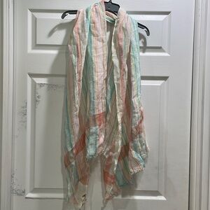 NWT! Antica Sartoria 100% Linen Striped Wrap Scarf